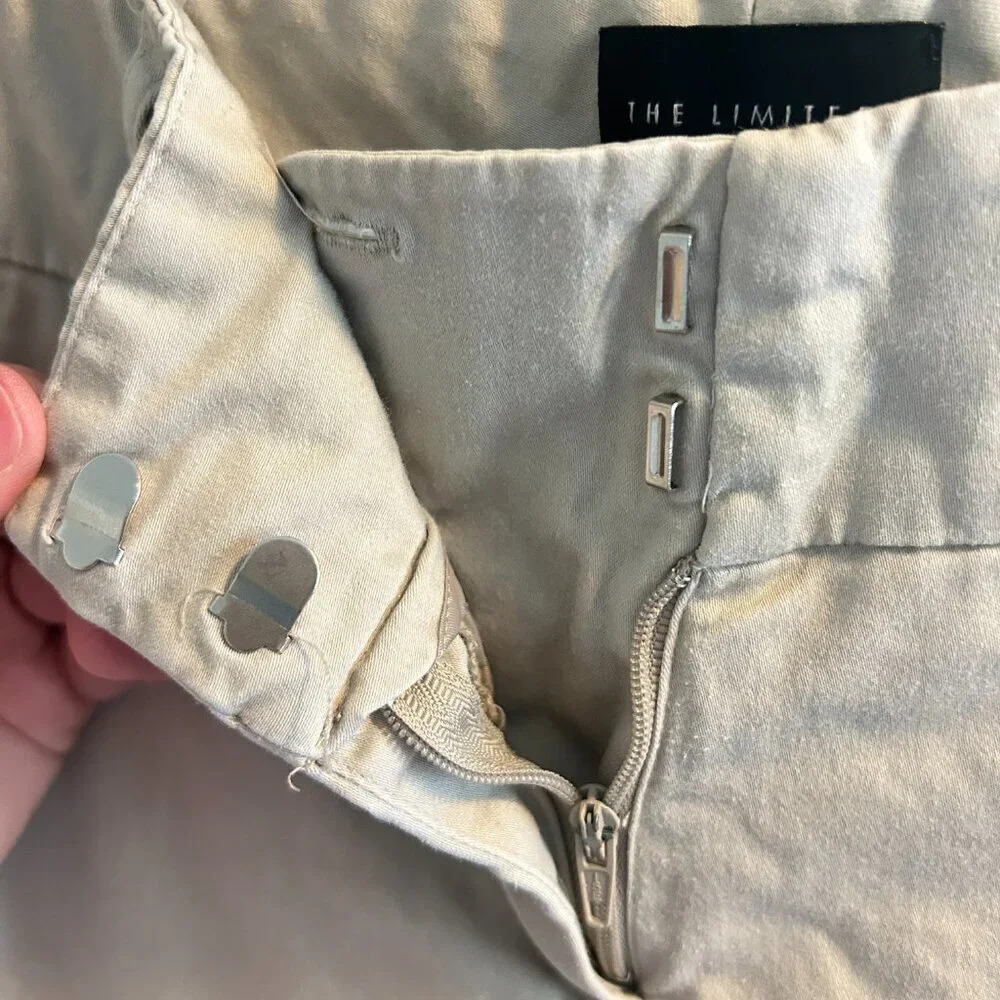 The Limited Drew Fit Khaki Capri Pants Size 10 Cropped Chinos Cotton Spring - Picture 7 of 9